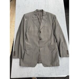 Canali for Saks Fifth Avenue Brown Pinstripe Wool Sport Coat 42R Made in Italy